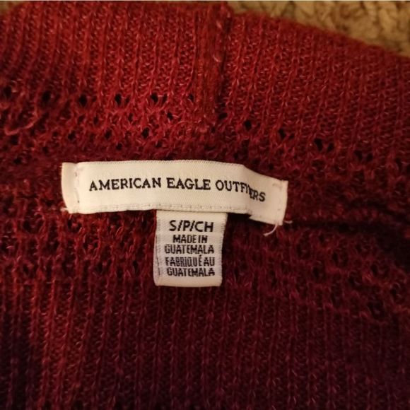 Open front burgundy knit cardigan - Picture 5 of 6